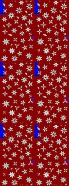 Renkli Bahar Teması eskiz kalıbı. Raster illüstrasyonundaki çiçek desenli çizim. Kırmızı renkte çiçekler. Düz Çiçek Elementleri Tasarımı.