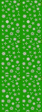 Hediye ambalaj kağıdı, tebrik kartları, posterler ve pankart tasarımı. Raster düz çiçek çizim deseni. Yeşil renkte çiçekler.