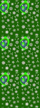 Yeşil renkli çiçekler. Düz Çiçek Elementleri Tasarımı. Renkli Bahar Teması eskiz kalıbı. Raster illüstrasyonu. Çiçekli çiçek deseni, suluboya..