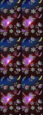 Renkli arka planda güzel kar taneleri. Raster kar taneleri deseni. Raster illüstrasyonu.