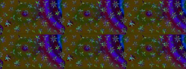 Raster illüstrasyonu. Kahverengi renkte kahverengi papatya deseni. Kahverengi renklerde.