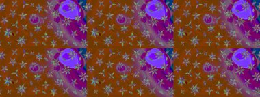 Raster deseni. Organik elementler. Suluboya etkisi. Botanik çizim deseni.