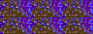 Raster illüstrasyonu. Kumaş, duvar kağıdı ve kağıt üzerine baskı yapmak için gelişen arka plan. Eski usul küçük çiçekli şirin bir eskiz deseni. Moda arka planında parlak buketler.