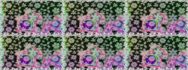 Raster düz çiçekleri pürüzsüz desen. Hediye ambalaj kağıdı, tebrik kartları, posterler ve pankart tasarımı. Gri ve nötr renkte çiçekler.