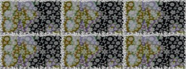 Zentangle soyut çiçekleri. Güzel kumaş deseni. Renkli Bahar Temalı Kusursuz Arkaplan. Raster illüstrasyonu. Düz Çiçek Elementleri Tasarımı. Çiçek tozu..