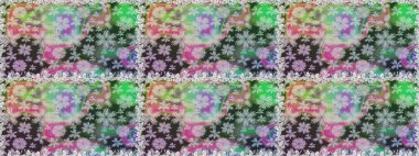 Raster suluboya çiçek deseni, narin çiçekler, gri ve nötr çiçekler, tebrik kartı şablonu. Güzel kumaş deseni.