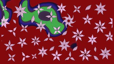 Raster illüstrasyonu. Kırmızı renkte çiçekler. Çizim çiçek deseni duvar kağıdı için kullanılabilir.