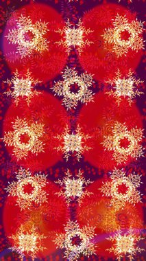 Yeni yıl kar tanesi. Düz kar karalama ikonları, kar taneleri mor, turuncu ve kırmızı renkli siluetler noel afişi, kartlar. Güzel soyut kar tanesi raster tasarımı..