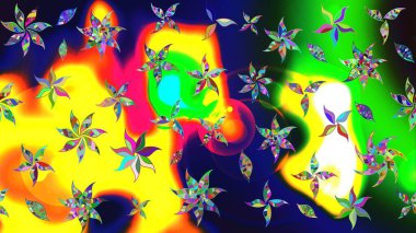 Sarı renkli çiçekler. Raster düz çiçek çizim deseni. Tasarım hediye paketi, tebrik kartları, posterler ve afiş tasarımı.