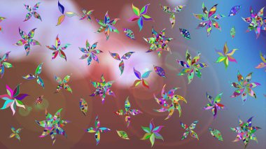 Çiçekli çiçek deseni, suluboya. Raster deseni. Süslü kumaş deseni.