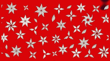 Raster illüstrasyonu. Kırmızı renkte çiçekler. Küçük çiçekte sevimli çiçek deseni var..