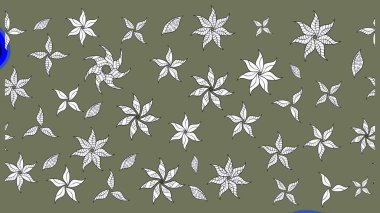 Çiçek yeşili eskiz deseni. Raster çiçek izi. Klasik taslak çizimi.