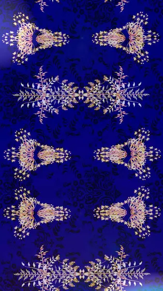 Çiçek Elementleri 'nin soyut geçmişi. Raster illüstrasyonu. Mavi, siyah ve nötr renkler üzerine tasarım. Raster kış deseni.