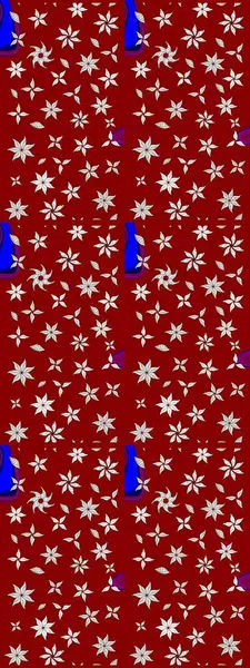 Renkli Bahar Teması eskiz kalıbı. Raster illüstrasyonundaki çiçek desenli çizim. Kırmızı renkte çiçekler. Düz Çiçek Elementleri Tasarımı.