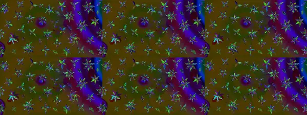 Raster illüstrasyonu. Kahverengi renkte kahverengi papatya deseni. Kahverengi renklerde.