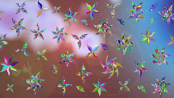 Çiçekli çiçek deseni, suluboya. Raster deseni. Süslü kumaş deseni.