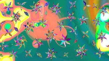 Raster illüstrasyonu. Küçük çiçekteki sevimli çiçek deseni. Mavi renkte çiçekler.