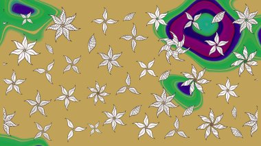 Raster illüstrasyonu. Sarı renkli çiçekler. Şirin çiçek elementleri. Çizim.