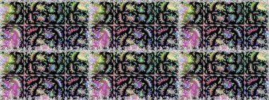 Raster illüstrasyonu. Organik motif arka planı. Kusursuz desen. Ultraviyole kumaş deseni.