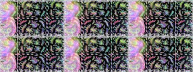 Siyah ve nötr renklerde yaprakları olan yabani çiçekler. Suluboya, elle çizilmiş. Kusursuz bir arka plan modeli. Raster illüstrasyonu.