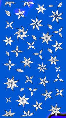 Soyut etnik raster çizim kalıbı. Kabile sanatı boho baskısı, klasik çiçek arkaplanı. Arkaplan dokusu, duvar kağıdı, mavi renkli çiçek teması.