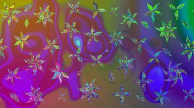 Menekşe rengi çiçekler. Renkli Bahar Teması eskiz kalıbı. Çiçekli çiçek deseni, suluboya. Düz Çiçek Elementleri Tasarım Raster illüstrasyonu.