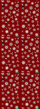 El çizimi. Suluboya çizimi. Çiçekli eskiz deseni. Kırmızı renkte çiçekler.