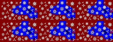 Raster illüstrasyonundaki çiçek desenli çizim. Suluboya tarzında kırmızı renkte çiçekler.