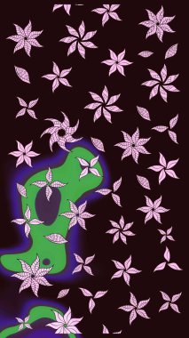 Güzel kumaş deseni. Raster illüstrasyonu. Küçük bir çiçekte eskiz deseni. Güzel çiçek arkaplanı..