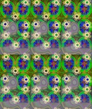 Kar tanelerinin soyut arkaplanlı Noel şablonu. Yeşil, gri ve nötr kar taneleri. Renkler. Noel ve yeni yıl moda baskıları için tatil tasarımı. Raster illüstrasyonu.