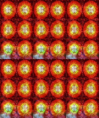 Soyut duvar kâğıdı, ambalaj dekorasyonu. Kışın sembolü, mutlu noeller, mutlu yeni yıl kutlaması Raster illüstrasyonu. Basit bir kar tanesi. Kırmızı, turuncu ve kahverengi renkte şirin kar taneleri.