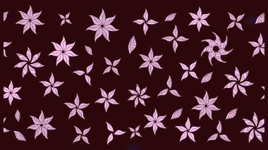 Kahverengi renkli Asya tekstili. Raster illüstrasyonu. Çiçek desenini çiz.