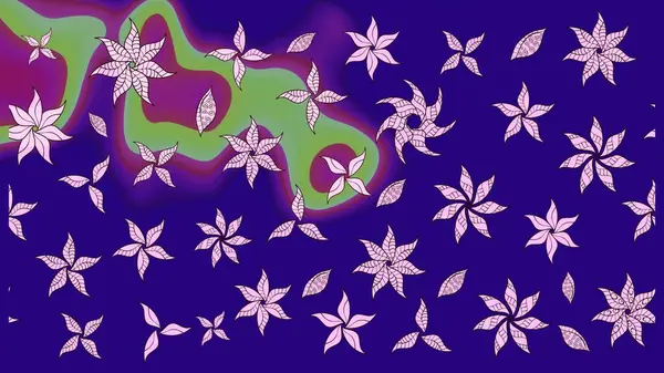 Mavi renkte şirin çiçekler. Küçük çiçekli basit bir çiçek çizimi. Moda baskısı, albüm, ambalaj kağıdı ve duvar kağıdı için zarif dekoratif süslemeler. Raster illüstrasyonu.