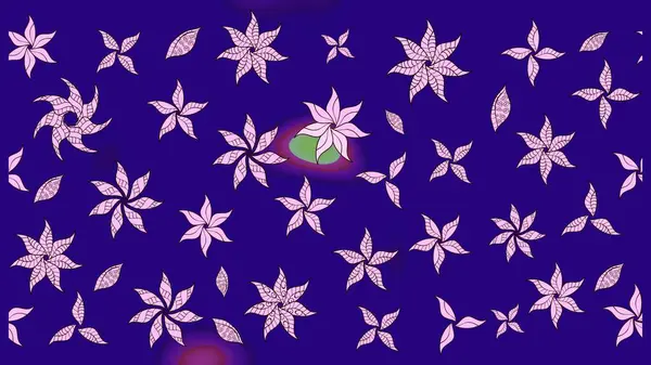 Küçük çiçekteki sevimli çiçek deseni. Raster illüstrasyonu. Mavi renkte çiçekler.