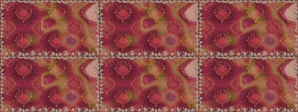 Kusursuz çiçek deseni. Kırmızı ve kahverengi renkte çiçekler. Renkli Bahar Temalı Kusursuz Arkaplan. Düz Çiçek Elementleri Tasarımı. Raster illüstrasyonu. Asya tekstil tarzında.