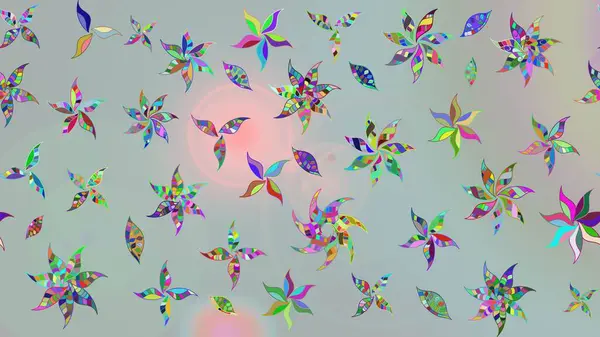 El çizimi Raster çizimi. Çizim çiçek deseni duvar kağıdı, web sitesi arka planı, ambalaj kağıdı, davetiye, broşür, afiş veya web sitesi için kullanılabilir. Parlak elementlerin.