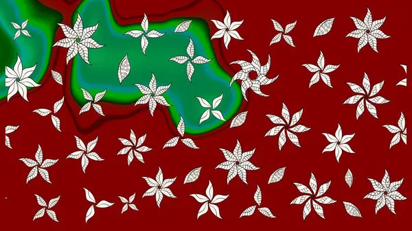 Suluboya çizimi. Kırmızı renkte çiçekler. El çizimi. Çiçekli çizim deseni.