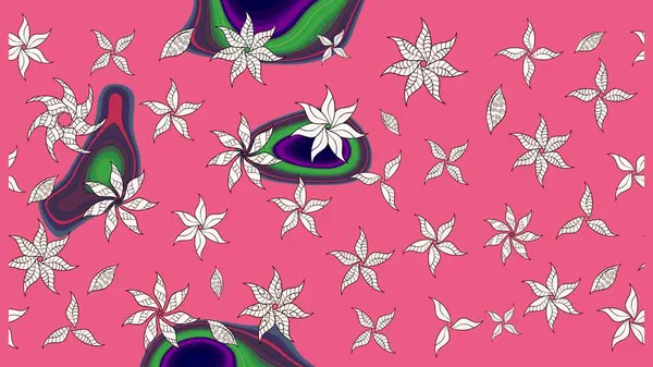 Küçük çiçekteki sevimli çiçek deseni. Güzel kumaş deseni. Güzel karalamalı çiçek desenli çizim. Raster illüstrasyonu.