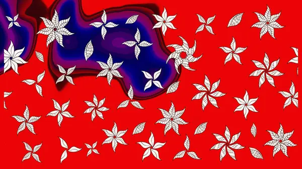 Kırmızı renklerde. Küçük çiçekteki sevimli çiçek deseni. Soyut çiçek çizim kalıbı arka planı. Raster deseni. Raster illüstrasyonu.