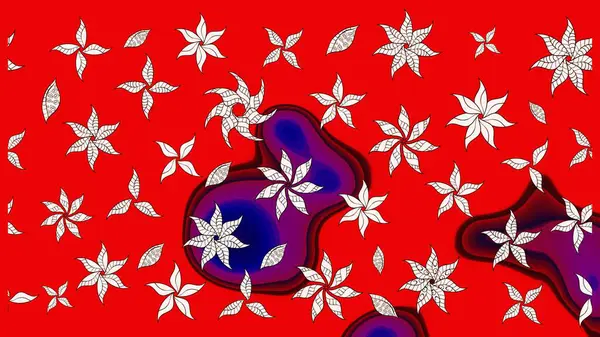 Soyut etnik raster çizim kalıbı. Kabile sanatı boho baskısı, klasik çiçek arkaplanı. Arkaplan dokusu, duvar kağıdı, kırmızı renkli çiçek teması.