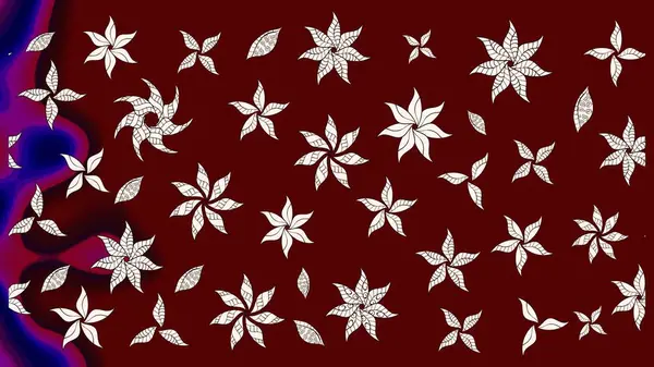 Suluboya tarzında kırmızı renkte çiçekler. Raster illüstrasyonunda çiçek deseni çizimi.