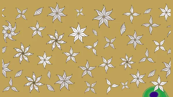 Parlak renkli fantezi çiçekleri, yapraklar, sarı renkli tomurcuklar. Suluboya el çizimi elementli çiçek çizimi deseni.