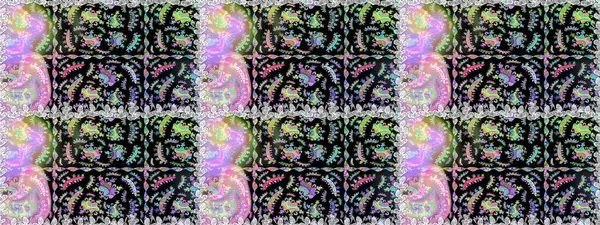 Siyah ve nötr renklerde yaprakları olan yabani çiçekler. Suluboya, elle çizilmiş. Kusursuz bir arka plan modeli. Raster illüstrasyonu.