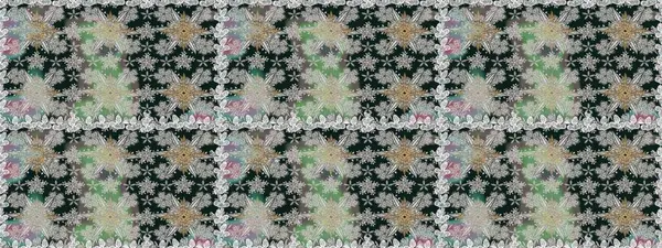 Soyut etnik raster kusursuz desen. Vadinin çiçekleri gri ve mavi renklerde. Çiçekler..