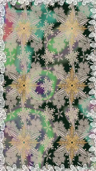 Parlak renkli çiçekleri ve gri renkli yaprakları olan kusursuz çiçek desenleri. Halk tarzı. Moda baskıları için zarif bir şablon. Modern çiçek arkaplanı.