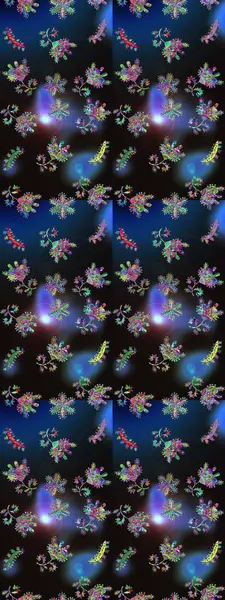 Raster illüstrasyonu. Gri, mavi ve siyah renkli kristal kar taneleri.