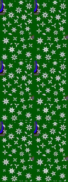 Yumuşak, bahar çiçekli arka plan. Çiçekli karalama şeklinde Raster çiçek deseni. Yeşil renkte çiçekler.