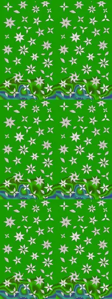 Yeşil renkli yeşil papatya deseni. Yeşil renklerde. Raster illüstrasyonu.