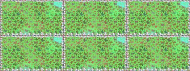 Egzotik Kelebeklerle tropik ve pürüzsüz bir düzen. Moda Kumaşı Tasarımı. Yeşil renkli illüstrasyon. Raster..