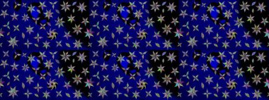 Renkli Bahar Teması eskiz kalıbı. Düz Çiçek Elementleri Tasarımı. Sevimli çiçek raster deseni. Mavi renkte çiçekler.